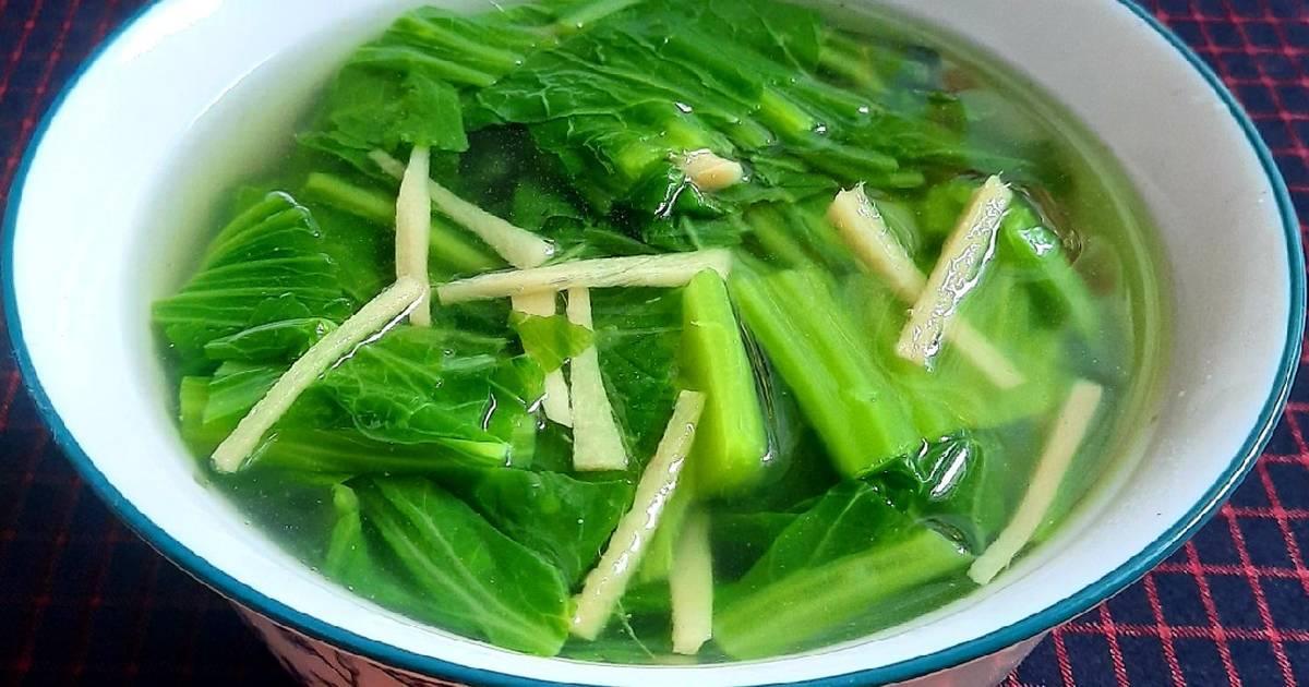 Canh cải xanh với gừng.