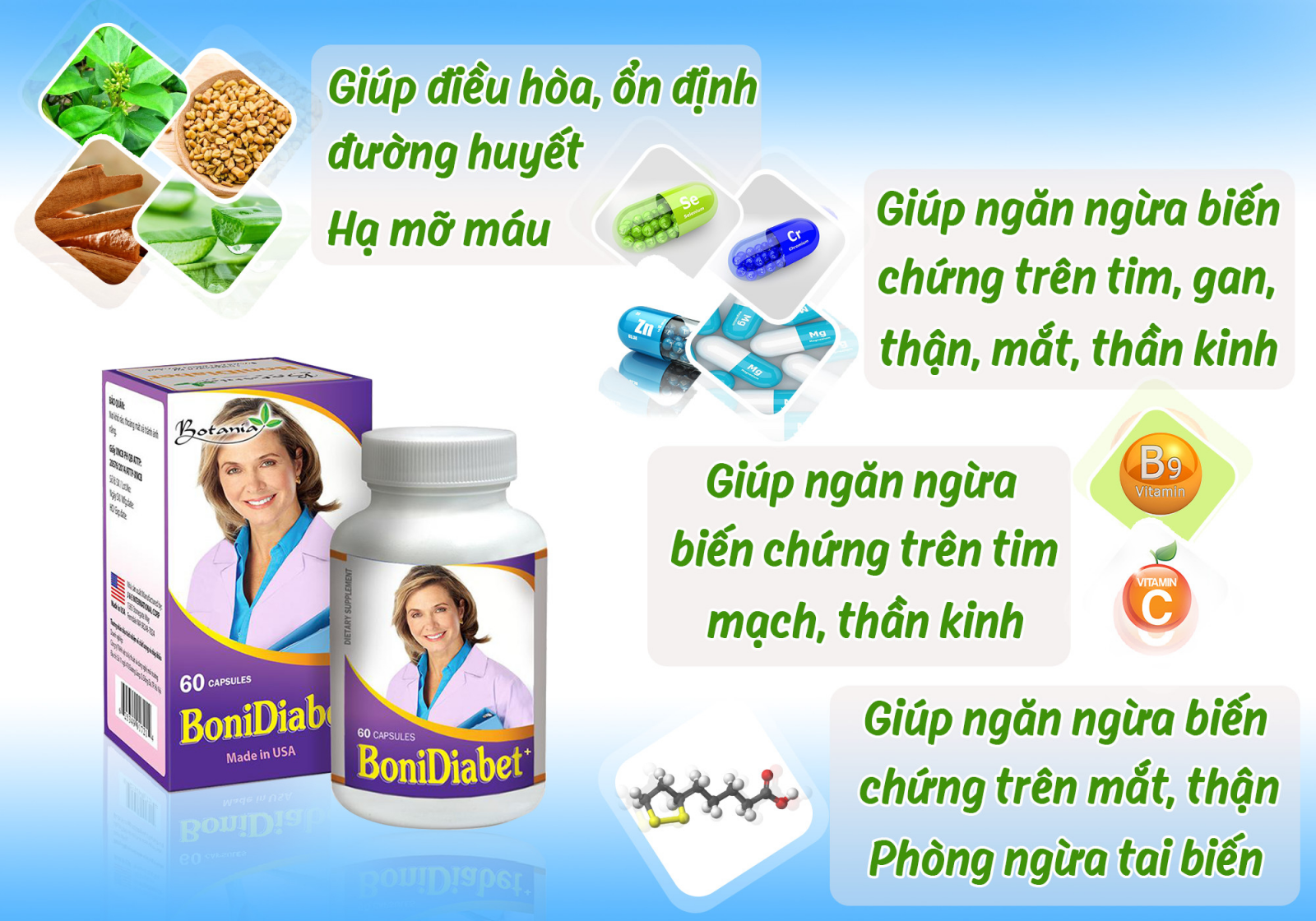 Công thức thành phần toàn diện của BoniDiabet +